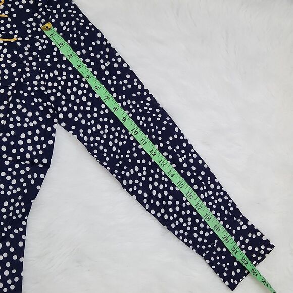Free People -652 Sandrine Rose Navy Polka Dot Anchor button down shirt Small - Picture 9 of 9